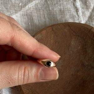 J. Hannah Rose Gold & Onyx Pinky Ring size 4